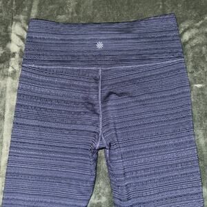 Athleta High Rise Jacquard Chaturanga Leggings Women's Small Navy Blue Yoga